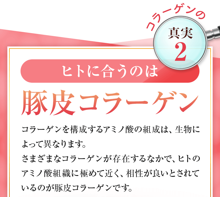 ヒトに合うのは豚皮コラーゲン