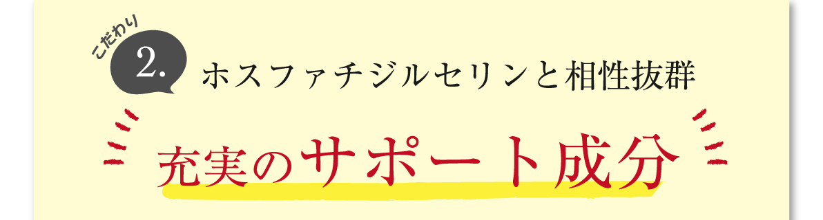 こだわり2.ホスファチジルセリンと相性抜群充実のサポート成分