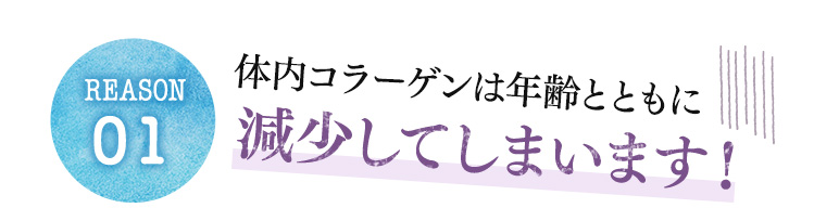 体内コラーゲンは年齢と共に減少してしいます